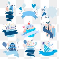 Celebration party PNG sticker set