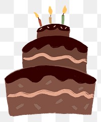 Chocolate cake PNG clipart, cute dessert icon