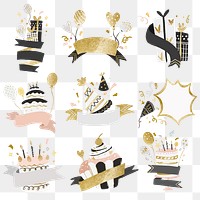 Celebration party PNG sticker set