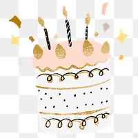 Cute birthday cake PNG sticker graphic