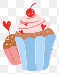 Cupcake PNG clipart, cute bakery icon