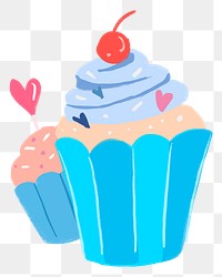 Cupcake PNG clipart, cute bakery icon