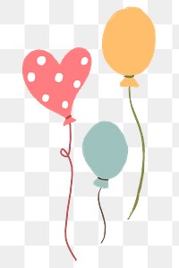 Party balloon PNG sticker, pastel element graphic