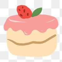Strawberry cake PNG sticker, cute dessert icon