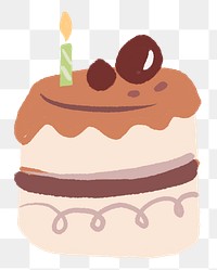 Chocolate cake PNG sticker, cute dessert icon