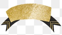 Gold banner PNG, luxury sticker graphic