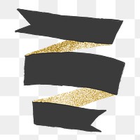 Badge PNG, black and glitter gold clipart graphic