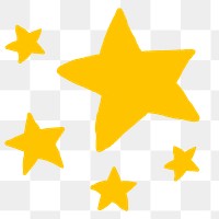 Stars PNG cute sticker flat design