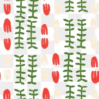 Floral pattern PNG, block print vintage transparent background