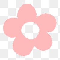 Flower PNG sticker in cute doodle style