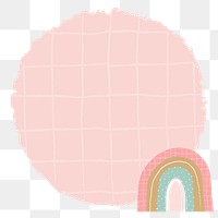 Cute badge PNG frame clipart, doodle rainbow border design