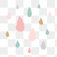 Rain PNG sticker in cute doodle style