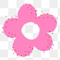 Flower PNG sticker in funky doodle style