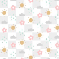 Weather pattern PNG, cute doodle transparent background