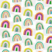 Rainbow pattern PNG, funky doodle transparent background