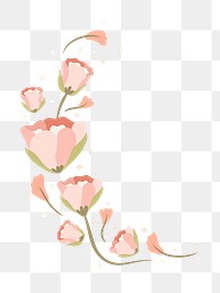 Pink flower sticker png, spring clipart illustration