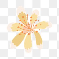 Yellow flower sticker png, spring clipart illustration