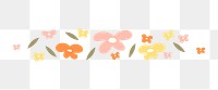 Flower divider png, pastel cute sticker illustration