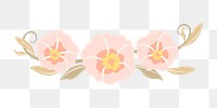 Pink flower divider png, cute sticker, illustration