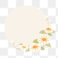 Border png, flower sticker illustration, cute spring frame