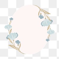 Border png, flower sticker illustration, flat design spring frame