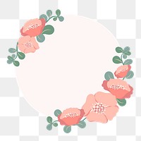 Border png, flower sticker illustration, flat design spring frame