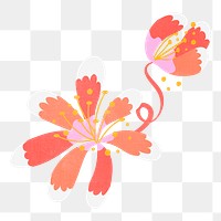 Pink  flower sticker png, spring clipart illustration