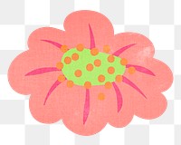 Pink flower sticker png, spring clipart illustration