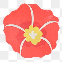 Flower collage sticker png red flower clipart illustration