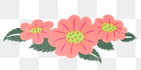 Flower divider png, pink flat design sticker illustration