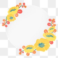 Border png, flower sticker illustration, flat design spring frame