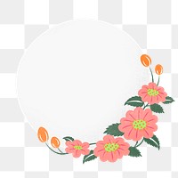 Border png, flower sticker illustration, cute spring frame