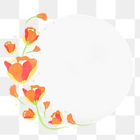 Border png, flower sticker illustration, cute spring frame