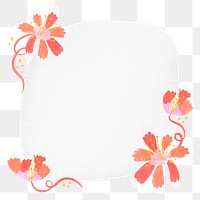 Border png, flower sticker illustration, cute spring frame