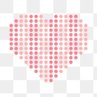 Heart PNG clipart, pink polka dot design icon