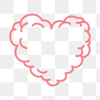 Doodle heart PNG clipart, pink pastel simple design icon