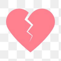 Heartbroken PNG sticker, pink design icon