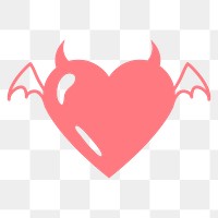 Devil heart PNG sticker, red cute design icon