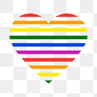 LGBT heart PNG clipart, colorful stripes icon