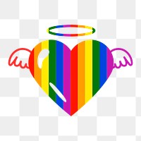 Pride heart PNG clipart, rainbow icon