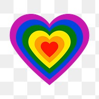 Colorful heart PNG, sticker, LGBT pride month icon