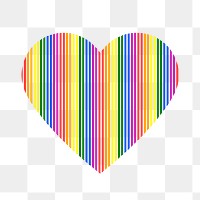 LGBT heart PNG clipart, colorful stripes icon