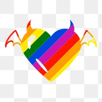 Pride heart PNG clipart, rainbow icon