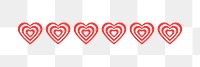 Heart PNG sticker, text divider design