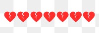 Heartbroken PNG sticker, text divider design