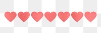 Simple heart PNG divider, cute love clipart