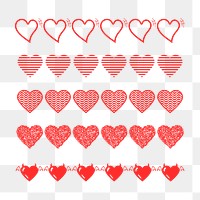 Heart divider PNG, cute love sticker set