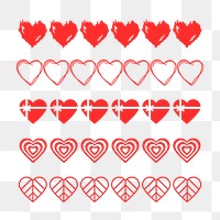 Heart divider PNG, cute love sticker set