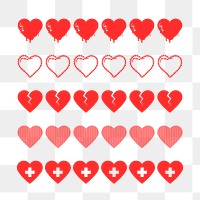 Heart divider PNG, cute love sticker set