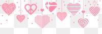 Heart border PNG, cute love element graphic